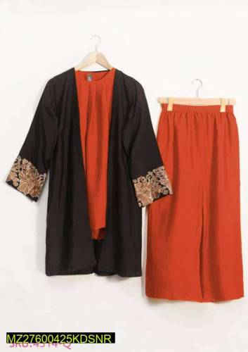 3 Pcs Woman's Stiched Grip Embroidered Suit All Pakistan DC free 🤩🥳🎉