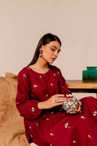 2PC Lawn Embroidered Dress EM-MO4
