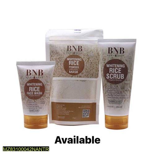 BNB Rice Whitening Glowing Kit Pack Of 3 All Pakistan DC free 🤩🥳