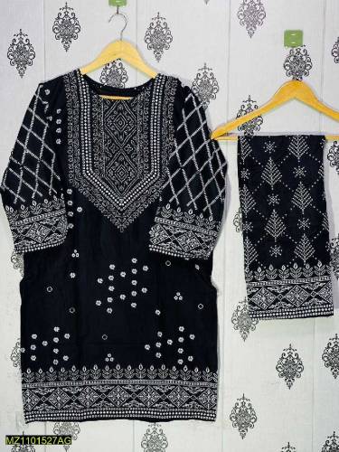 2 pic women's stitched printed suit ahtasham clothes 
