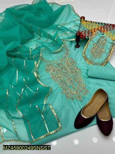 Women's unstitched Organza 3 Pcs Suit