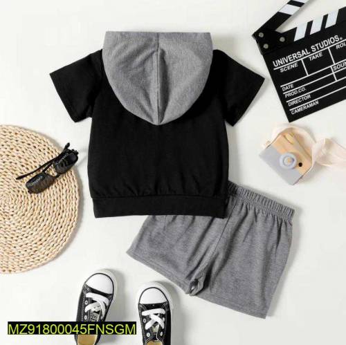 2 pcs Stitched cotton  hood shait and cotton shait,s -I Love mama hood