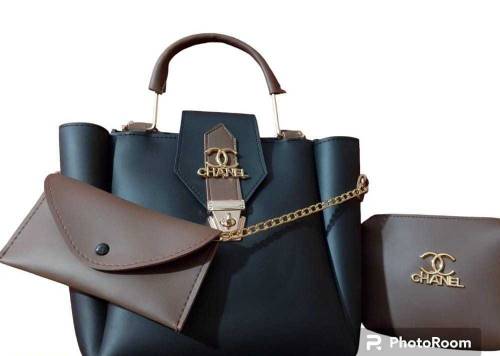 3 Pcs Women's Trendy PU Leather Shoulder Bag