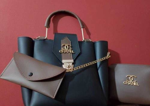 3 Pcs Women's Trendy PU Leather Shoulder Bag