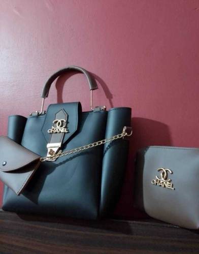 3 Pcs Women's Trendy PU Leather Shoulder Bag