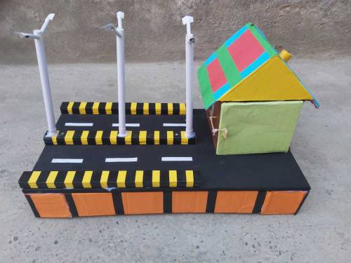 Automatic street light system.It is a LDR based model of physics.