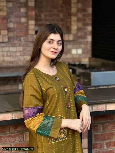 women cotton embroidered 2 pcs suite 