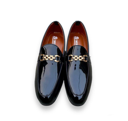 patent leather feather formal shoes