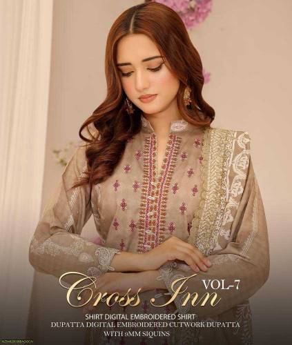  3 Pcs Women's Unstitched Lawn Digital Print Suit