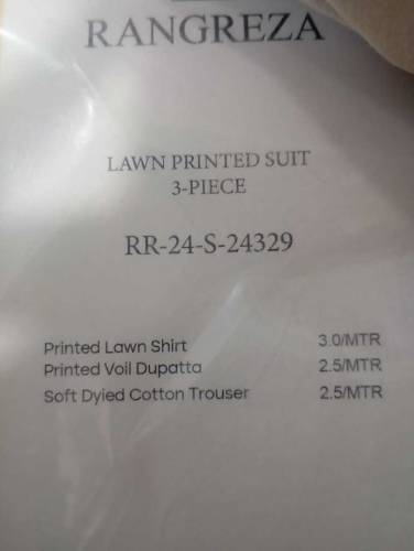 RANGREZA LAWN PRINTED SUIT 3 PIECE 