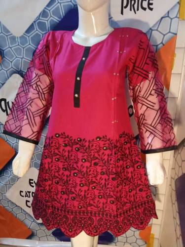 Cotton Embroidered kurti for Ladies