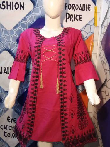 Cotton Embroidered kurti for Ladies
