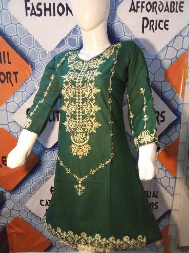 Cotton Embroidered kurti for Ladies