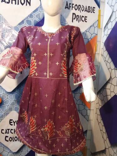 Cotton Embroidered kurti for Ladies