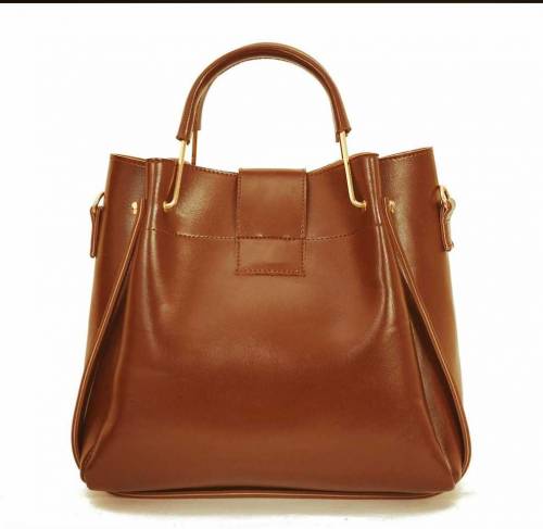 Alexa 3 piece Handbags with brown color leather 