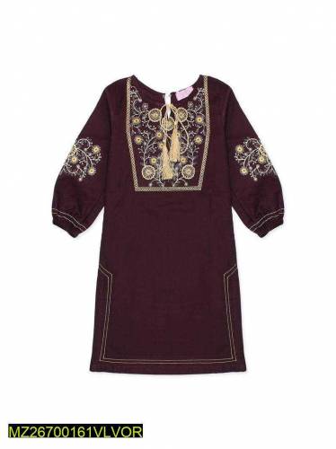 2 pcs Girl Stiched Embroiderd Cotton kurta and pajamau