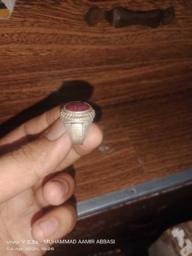 yaqoot stone silver ring 19 No Size 
