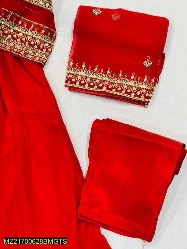 3 pac Woman's stitched chiffon Embroidered suit 