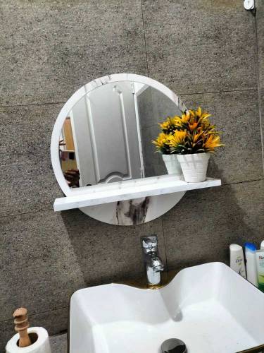 Round Wall Decor Mirror with Shelf for your Livingroom/bath