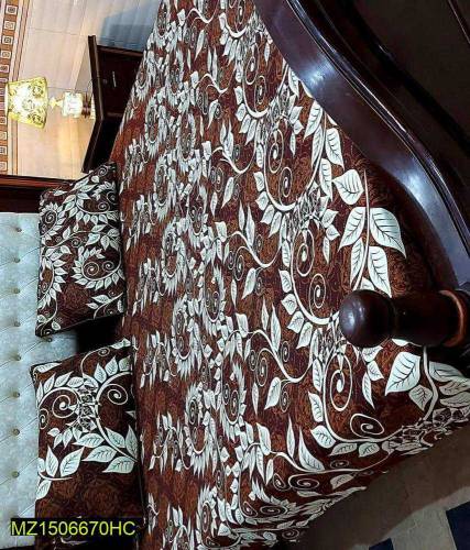 3 pce crystal cotton printed double bedsheet 