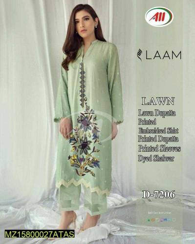 •  Fabric: Lawn•  Pattern: Printed•  Shirt Front - Pattern: Printed•  