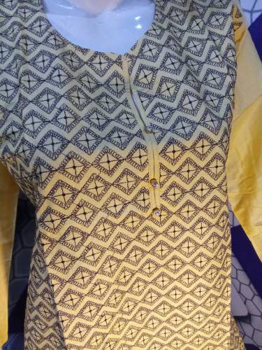 Chicken Sequence cotton kurti for ladies 