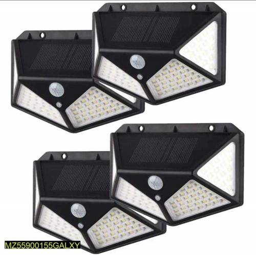 Solar Motion Sensor Outdoor Wall Light, Pack of 4