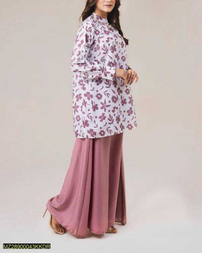 2 PC women's printed stitched shirt and palazzo.