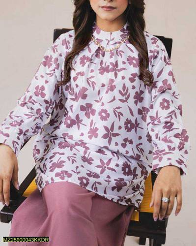 2 PC women's printed stitched shirt and palazzo.