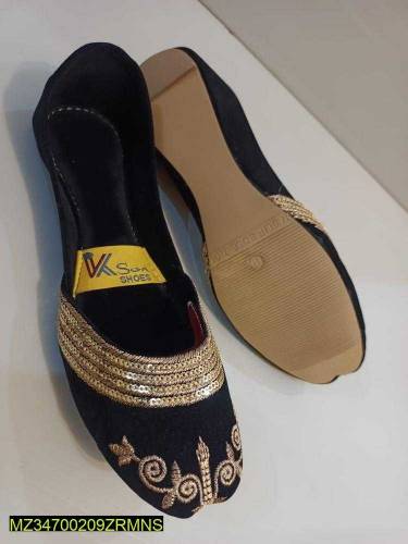 women velvet fancy embroidery khussa 