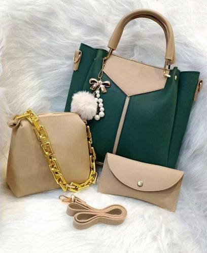 woman PU Leather plain Top Handle  shoulder Bag 🎉🌺✨     