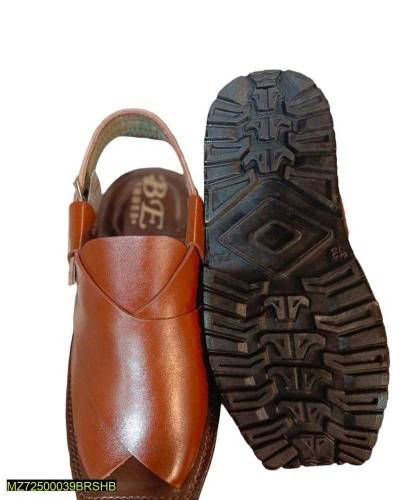 Men's Leather plain Peshawari chappal 