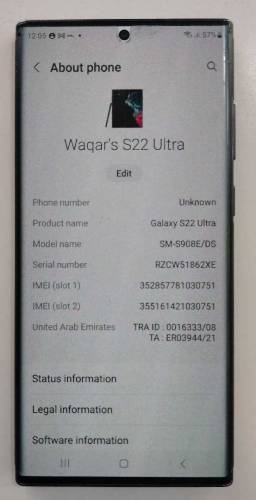 Samsung Galaxy S22 Ultra Non PTA 
