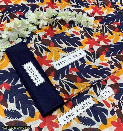 2pc woman Lawn Unstitched Suit.Best Price Summer Collection.