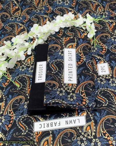 2PC woman Lawn Unstitched Suit Best Price Summer Collection.