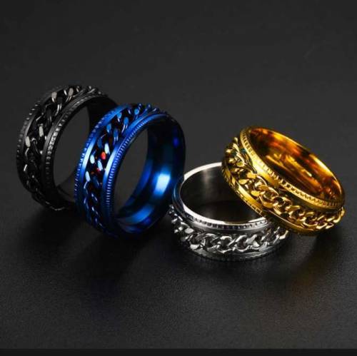Chain Ring Color Never Ever fade GOLD SILVER BLACK