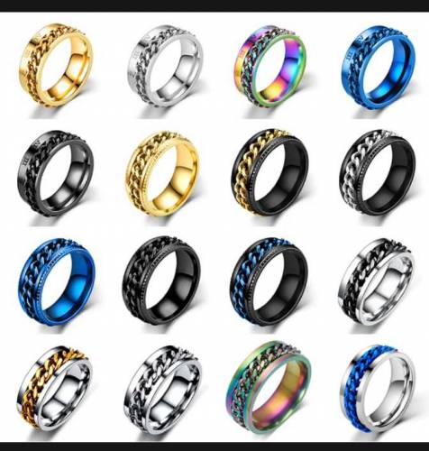 Chain Ring Color Never Ever fade GOLD SILVER BLACK