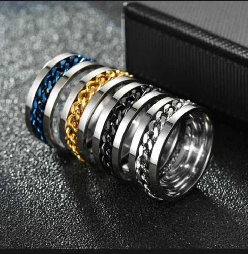 Chain Ring Color Never Ever fade GOLD SILVER BLACK