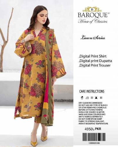 3ps Digital print shirt Digital print Duppta Digital print trouser 