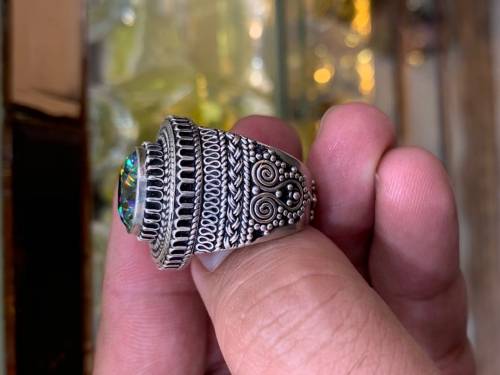 Moissanite Diamond In Silver Handmade Ring 