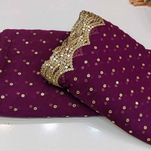  3pc 9mm cutwork shafon embroidery2.5 shirt2.5 Dupta borderPlan