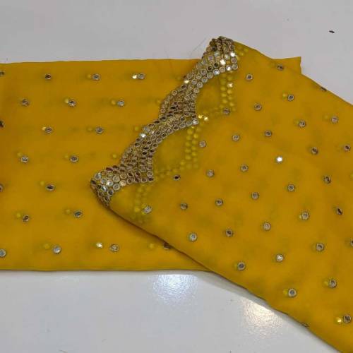  3pc 9mm cutwork shafon embroidery2.5 shirt2.5 Dupta borderPlan