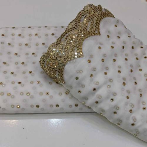  3pc 9mm cutwork shafon embroidery2.5 shirt2.5 Dupta borderPlan
