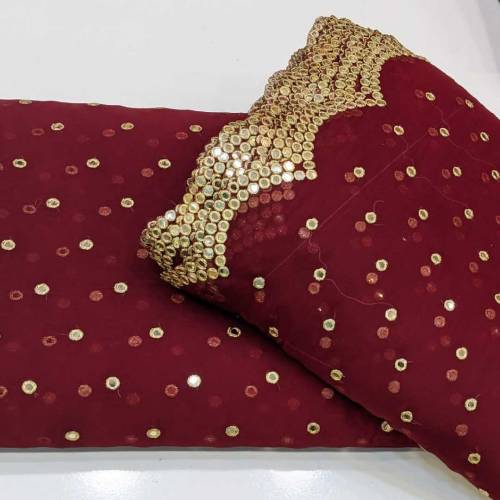  3pc 9mm cutwork shafon embroidery2.5 shirt2.5 Dupta borderPlan