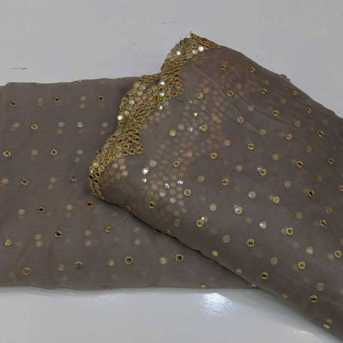  3pc 9mm cutwork shafon embroidery2.5 shirt2.5 Dupta borderPlan