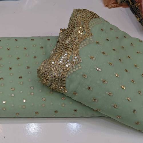  3pc 9mm cutwork shafon embroidery2.5 shirt2.5 Dupta borderPlan