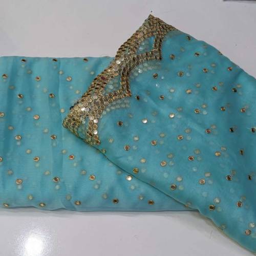  3pc 9mm cutwork shafon embroidery2.5 shirt2.5 Dupta borderPlan
