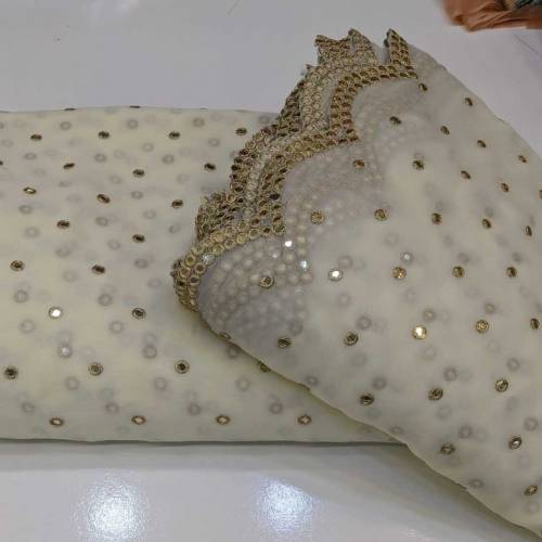  3pc 9mm cutwork shafon embroidery2.5 shirt2.5 Dupta borderPlan