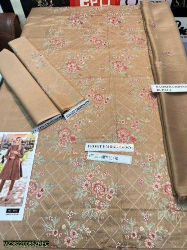 3 pcs Unstitched Suit 