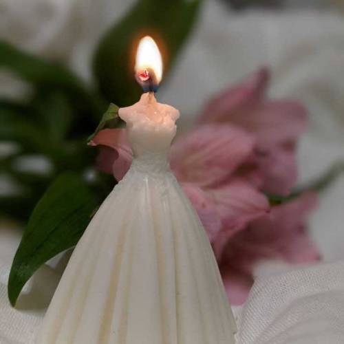 doll frock candle (for bridle shower birthday gift and home decor)